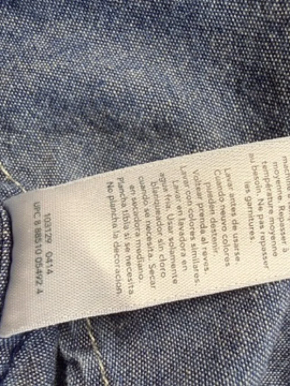 Carter’s Boys 4T Chambray Denim Button Down Shirt Long Sleeve Blue